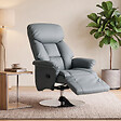 HOMCOM - Fauteuil relax design moderne inclinable pivotant repose-pieds intégré gris - vignette