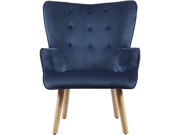 HABITAT ET JARDIN - Fauteuil style scandinave velours "Odense" - 73 x 81 x 92.5 cm - 1 place - Gris - large
