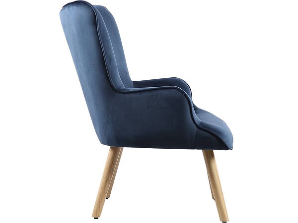 HABITAT ET JARDIN - Fauteuil style scandinave velours "Odense" - 73 x 81 x 92.5 cm - 1 place - Gris - large