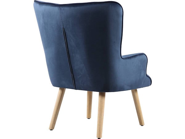 HABITAT ET JARDIN - Fauteuil style scandinave velours "Odense" - 73 x 81 x 92.5 cm - 1 place - Gris - large