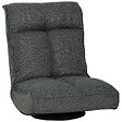 HOMCOM - Fauteuil de sol pliable pivotant à 360° dossier réglable lin gris - vignette