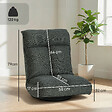 HOMCOM - Fauteuil de sol pliable pivotant à 360° dossier réglable lin gris - vignette