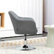 HOMCOM - Fauteuil lounge design grand confort coussins lombaires hauteur réglable pivotant 360° piètement métal chromé lin gris - vignette