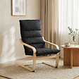 HOMCOM - Fauteuil salon style nordique accoudoirs incurvés coussins velours noir - vignette
