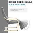 HOMCOM - Fauteuil style nordique - repose-pied réglable - déhoussable - bois de bouleau tissu gris - vignette