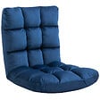 HOMCOM - Fauteuil convertible fauteuil paresseux grand confort inclinaison dossier multipositions 90°-180° flanelle polyester capitonné bleu roi - vignette