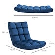 HOMCOM - Fauteuil convertible fauteuil paresseux grand confort inclinaison dossier multipositions 90°-180° flanelle polyester capitonné bleu roi - vignette