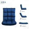 HOMCOM - Fauteuil convertible fauteuil paresseux grand confort inclinaison dossier multipositions 90°-180° flanelle polyester capitonné bleu roi - vignette