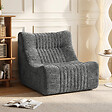 HOMCOM - Fauteuil modulable design contemporain effet surpiqûres verticales tissu gris - vignette