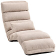 HOMCOM - Fauteuil convertible paresseux grand confort réglable tissu toucher lin beige - vignette