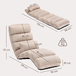 HOMCOM - Fauteuil convertible paresseux grand confort réglable tissu toucher lin beige - vignette