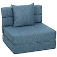 HOMCOM - Chauffeuse canapé-lit convertible 1 place - coussin déhoussable inclus - tissu bleu - vignette