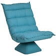 HOMCOM - Fauteuil relax grand confort pivotant inclinaison réglable 5 niv. épais garnissage mousse haute densité tissu velours microfibre turquoise - vignette