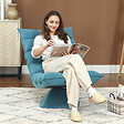 HOMCOM - Fauteuil relax grand confort pivotant inclinaison réglable 5 niv. épais garnissage mousse haute densité tissu velours microfibre turquoise - vignette