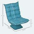 HOMCOM - Fauteuil relax grand confort pivotant inclinaison réglable 5 niv. épais garnissage mousse haute densité tissu velours microfibre turquoise - vignette
