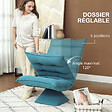 HOMCOM - Fauteuil relax grand confort pivotant inclinaison réglable 5 niv. épais garnissage mousse haute densité tissu velours microfibre turquoise - vignette