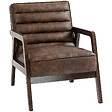 HOMCOM - Fauteuil lounge style Chesterfield matelassé bois synthétique effet vieilli marron - vignette