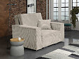 HABITAT ET JARDIN - Fauteuil convertible en velours côtelé "Clivia" - Gris - vignette