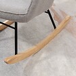 HOMCOM - Fauteuil à bascule rocking chair design - structure acier piètement bois tissu effet laine bouclé gris - vignette