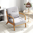 HOMCOM - Fauteuil lounge - 3 coussins inclus - assise profonde - accoudoirs - structure bois hévéa - aspect velours gris - vignette