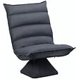 HOMCOM - Fauteuil relax pivotant inclinaison réglable 5 niveaux tissu velours microfibre anthracite - vignette