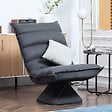 HOMCOM - Fauteuil relax pivotant inclinaison réglable 5 niveaux tissu velours microfibre anthracite - vignette