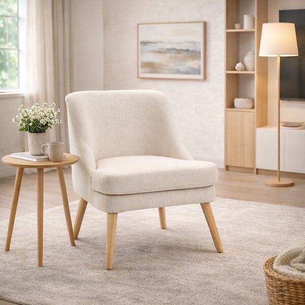 HOMCOM - Fauteuil scandinave – Assise confortable – Style épuré - large
