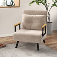 HOMCOM - Fauteuil convertible 3 en 1 chauffeuse lit dossier réglable coussin accoudoirs bois velours beige - vignette