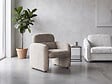 HABITAT ET JARDIN - Fauteuil lounge en tissu chiné "Cozmo" - 78 x 79 x 77 cm - Crème - vignette