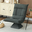 HOMCOM - Fauteuil relax pivotant inclinaison réglable 5 niv. épais garnissage velours microfibre anthracite - vignette