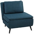 HOMCOM - Fauteuil convertible lit chaise longue 3 en 1 tissu bleu foncé - vignette