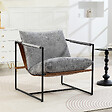 HOMCOM - Fauteuil lounge design assise suspendue PU camel acier noir velours gris clair - vignette