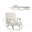HOMCOM - Fauteuil chauffeuse canapé-lit convertible 1 place déhoussable grand confort coussin pieds accoudoirs métal suède crème - vignette