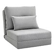 HOMCOM - Fauteuil convertible chauffeuse inclinable - coussin inclus - tissu gris clair - vignette