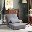 HOMCOM - Fauteuil convertible chauffeuse inclinable - coussin inclus - tissu gris clair - vignette