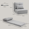 HOMCOM - Fauteuil convertible chauffeuse inclinable - coussin inclus - tissu gris clair - vignette