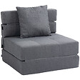 HOMCOM - Chauffeuse canapé-lit convertible 1 place - coussin déhoussable inclus - tissu gris - vignette