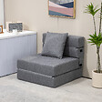 HOMCOM - Chauffeuse canapé-lit convertible 1 place - coussin déhoussable inclus - tissu gris - vignette