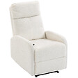 HOMCOM - Fauteuil relax inclinable design bouclette blanc crème - vignette
