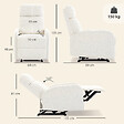 HOMCOM - Fauteuil relax inclinable design bouclette blanc crème - vignette