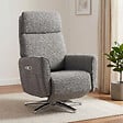 HOMCOM - Fauteuil relax design électrique pivotant inclinable réglable acier chromé tissu gris - vignette