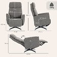 HOMCOM - Fauteuil relax design électrique pivotant inclinable réglable acier chromé tissu gris - vignette