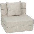 HOMCOM - Chauffeuse canapé-lit convertible 1 place - coussin déhoussable inclus - tissu grège - vignette