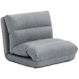 HOMCOM - Fauteuil convertible fauteuil paresseux grand confort inclinaison dossier multipositions 90°-180° tissu gris chiné - vignette
