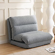 HOMCOM - Fauteuil convertible fauteuil paresseux grand confort inclinaison dossier multipositions 90°-180° tissu gris chiné - vignette