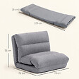 HOMCOM - Fauteuil convertible fauteuil paresseux grand confort inclinaison dossier multipositions 90°-180° tissu gris chiné - vignette