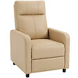 HOMCOM - Fauteuil relax inclinable repose-pieds intégré synthétique beige - vignette
