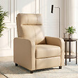 HOMCOM - Fauteuil relax inclinable repose-pieds intégré synthétique beige - vignette