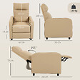 HOMCOM - Fauteuil relax inclinable repose-pieds intégré synthétique beige - vignette