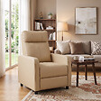 HOMCOM - Fauteuil relax inclinable repose-pieds intégré synthétique beige - vignette